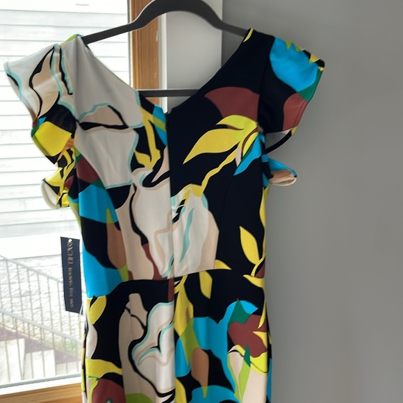 Rachel Roy Ruffled Sleeve Cropped Jumpsuit in Black Bloom Print - Picture 6 of 6